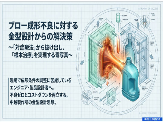 ブロー成形不良に対する金型設計からの解決策～「対症療法」から抜け出し、「根本治療」を実現する青写真～